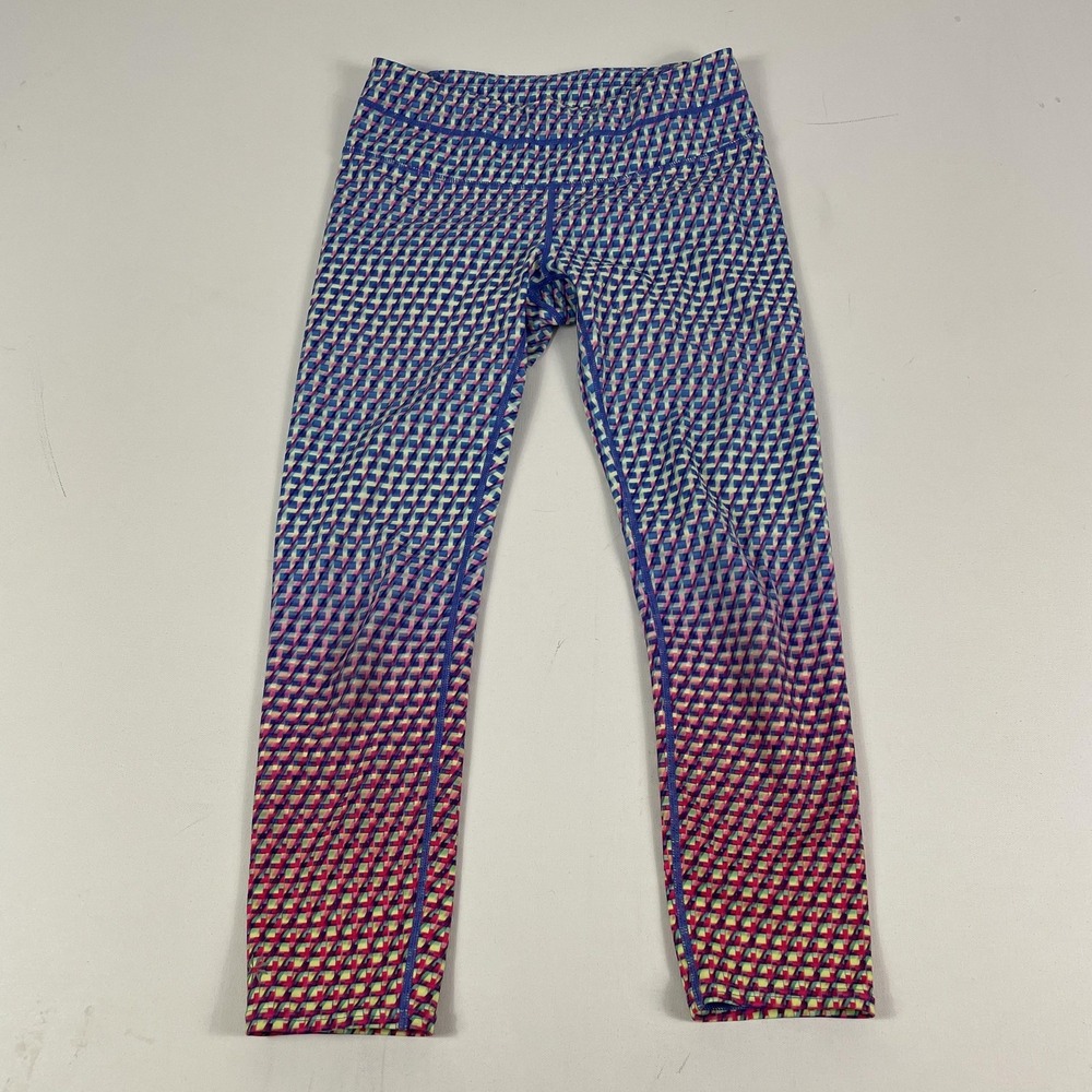 Athleta Leggings Womens XS Multicolor Geometric Ankle Pockets Stretch Yoga